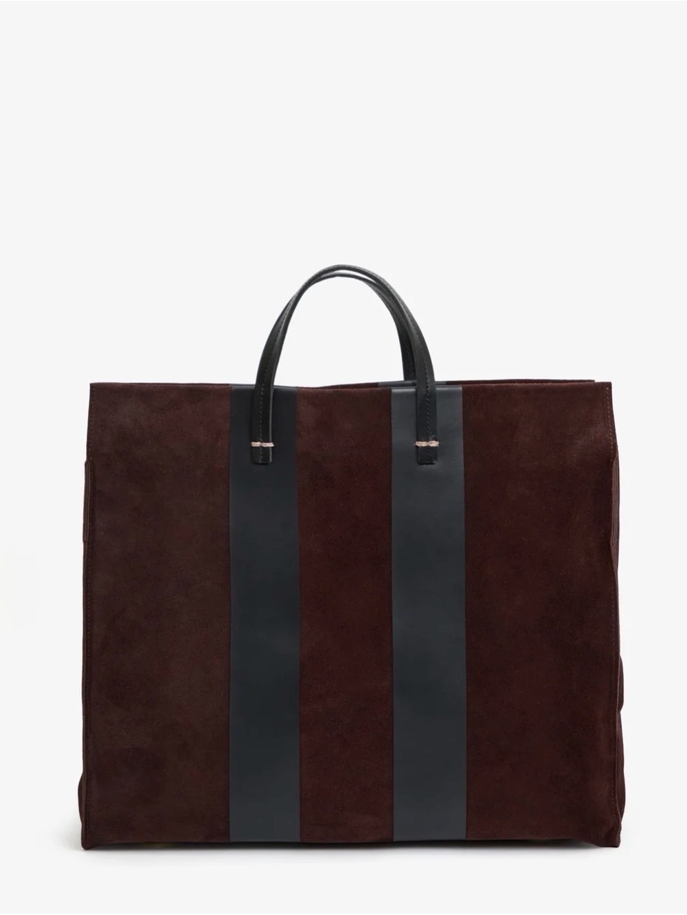 Clare V Simple Tote - Truffle Suede w/ Racing Stripes $525 NWT